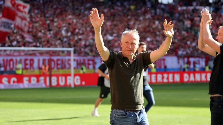 Foto von Christian Streichs Abschied vom SC Freiburg im Mai 2024