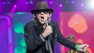 Udo Lindenberg bei einem Livekonzert in Schwerin.