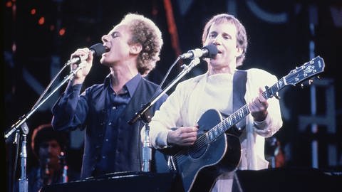Art Garfunkel und Paul Simon auf der Bühne 1982.
