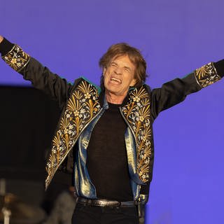 Mick Jagger of The Rolling Stones performing during the British Summer Time festival at Hyde Park in London. 