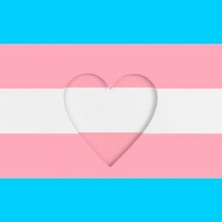 Transgender-Flagge mit Herz