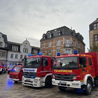 Blaulicht und Sirenen auf dem Bad Kreuznacher Kornmarkt.