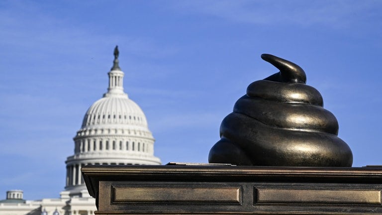 29. Oktober: Diese Statue in Form eines großen Haufens wurde gestern auf dem Areal der National Mall in Washington D.C. enthüllt. Die Statue ist den Randalierern des 6. Januar 2021 gewidmet. Damals hatte ein wütender Mob das US Capitol gestürmt