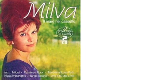 Plattencover Milva "La Rossa" auch "Die Pantherin" genannt von ihrer Platte "Il mare ne cassetto".