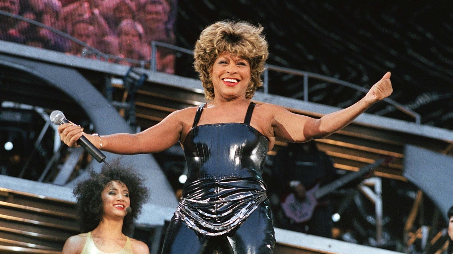 Tina Turner bei einem Konzert im Wembley-Stadion.