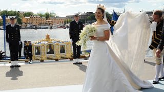 Prinzessin Victoria von Schweden in ihrem Brautkleid. 