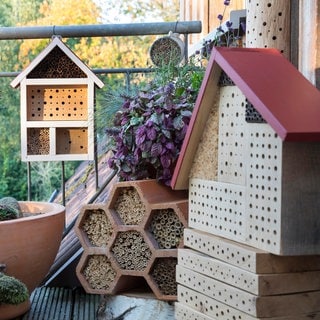 Verschiedene Varianten von Insektenhotels, die Sie ganz einfach selber bauen können