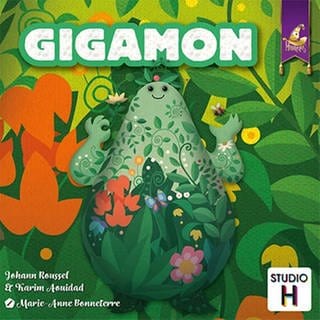 Schachtel des zum "Kinderspiel des Jahres 2023" nominierten "Gigamon"