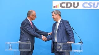 Berlin, Deutschland, 17.09.2024: Bayerische Landesvertretung: Pressekonferenz zur Klärung der K-Frage der Union: CDU-Chef Friedrich Merz und Bayerischer Ministerpräsident und CSU-Chef Markus Söder