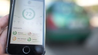 Die Nutzeroberfläche einer App, die Details zum Fahrprofil des Nutzers aufzeichnet.