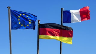 Europaflagge, Deutschlandflagge, Frankreichflagge