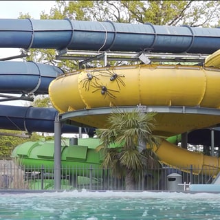 Rutschen im Schwimmbad