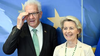 Baden-Württembergs Ministerpräsident Kretschmann (Grüne) traf sich zu Gesprächen mit EU-Kommissionspräsidentin von der Leyen (CDU) in Brüssel.
