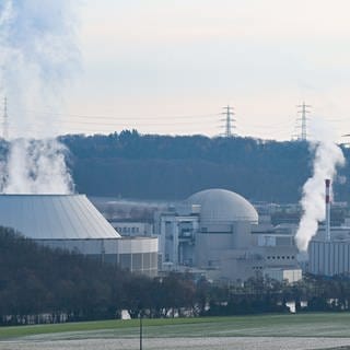 Dampf steigt aus dem Atomkraftwerk Neckarwestheim 2 auf. 