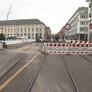 Baustelle in Karlsruher Innenstadt