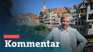 Boris Palmer, der Oberbürgermeister von Tübingen, aufgenommen bei einem Pressetermin auf der Neckarbrücke vor der Altstadt.