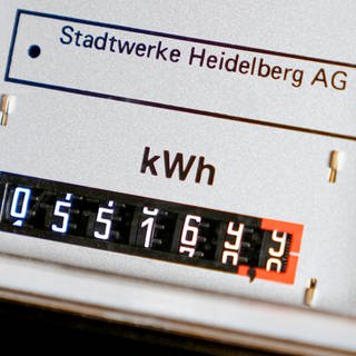 Das Bild zeigt einen Drehstromzähler vom Stromanbieter Stadtwerke Heidelberg.