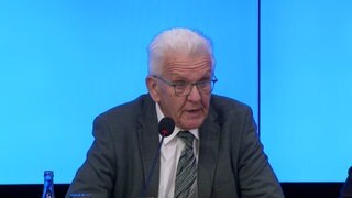 Ministerpräsident Winfried Kretschmann bei der LPK am Dienstag.