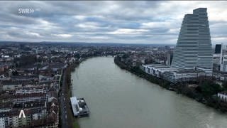 Der Rhein in Basel aus der Vogelperspektive