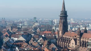 Freiburg: Das Freiburger Münster und Stadtansicht. 