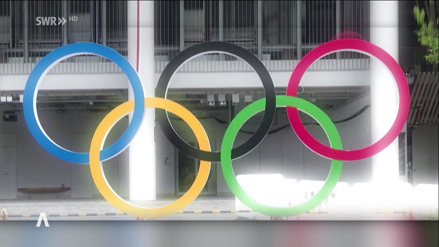 Die Olympischen Ringe in Nahaufnahme