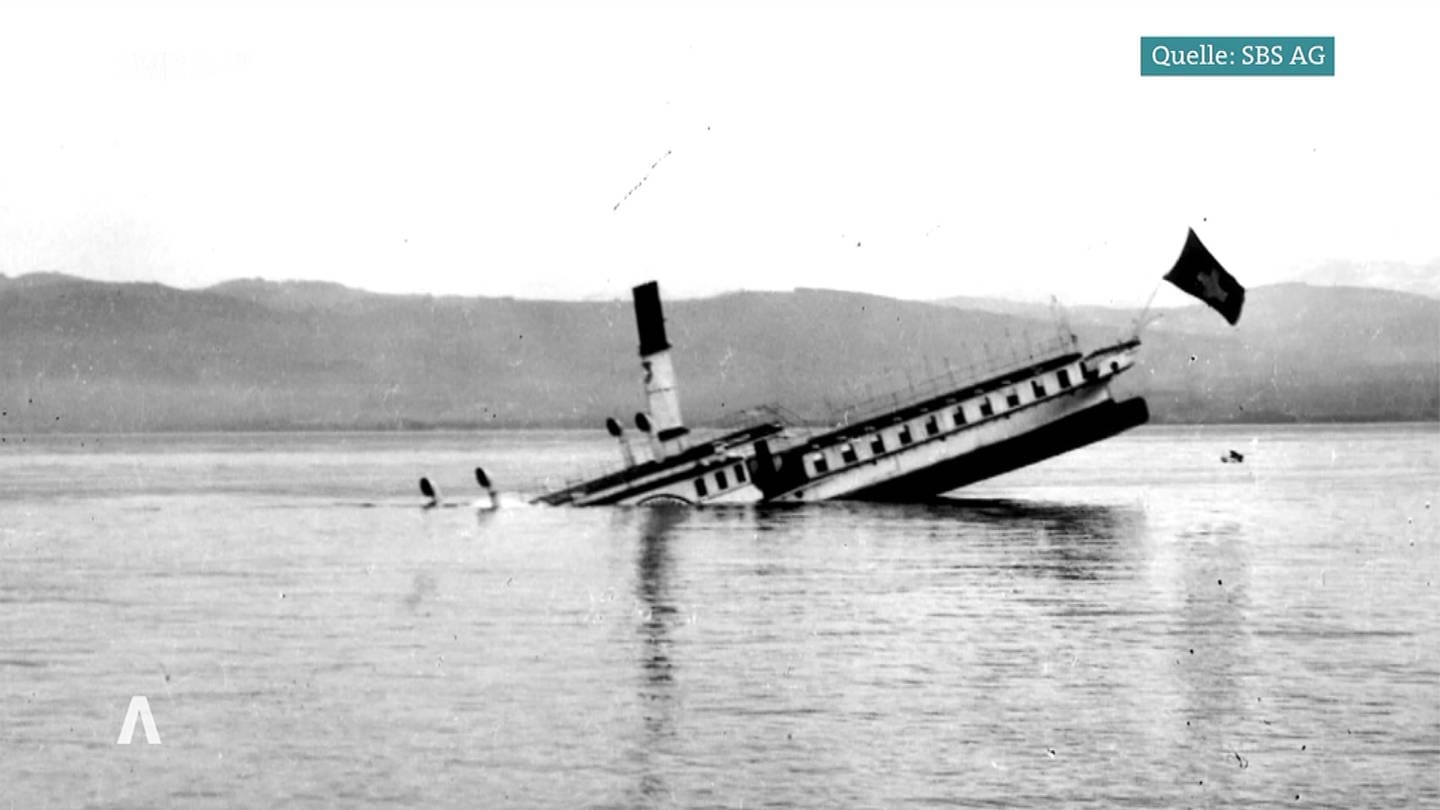 Schwarz-weiße Bild der versenkenden Säntis aus 1933