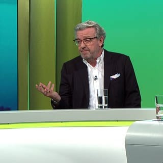 Der Grünen-Fraktionsvorsitzende Andreas Schwarz (li.) und der Präsident des Arbeitgeberverbands Gesamtmetall, Stefan Wolf (re.) in der SWr-Sendung "Zur Sache Baden-Württemberg.