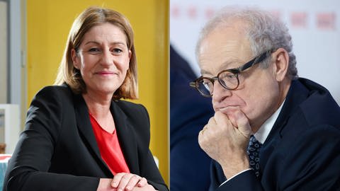 Barbara Resch (links) bekräftigt als IG Metall-Chefin die Forderung nach sieben Prozent mehr Lohn für Beschäftigte - Arbeitgeber-Sprecher Harald Marquardt plädiert dafür, die wirtschaftliche Lage einzelner Firmen zu berücksichtigen.