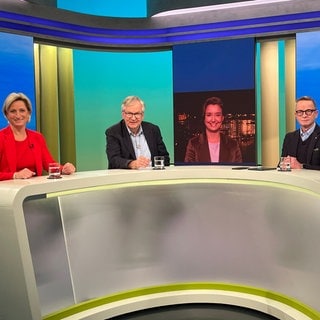 Gruppenfoto der Gäste in der SWR-Sendung "Zur Sache Baden-Württemberg" am 10.10.2024.