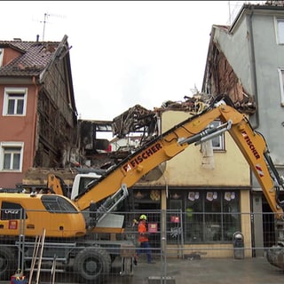 eingestürztes Haus in Esslingen