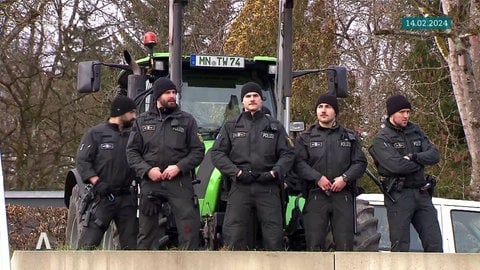 Polizei beim Bauernprotest