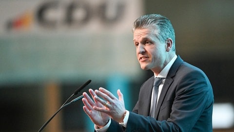 Thorsten Frei (CDU), Geschäftsführer der Unions-Bundestagsfraktion, spricht bei der Landesvertreterversammlung der CDU Baden-Württemberg