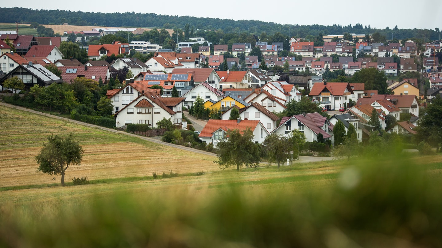 Ein Neubaugebiet von Weissach im Landkreis Böblingen.