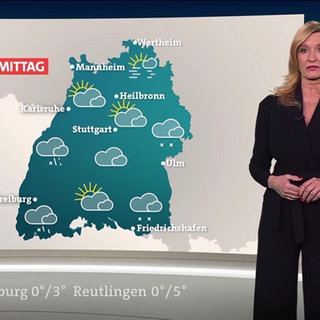 Claudia Kleinert macht die Wettervorhersage