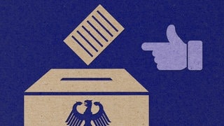 Bundestagswahl 2025: Ein Stimmzettel fällt in eine Wahlurne