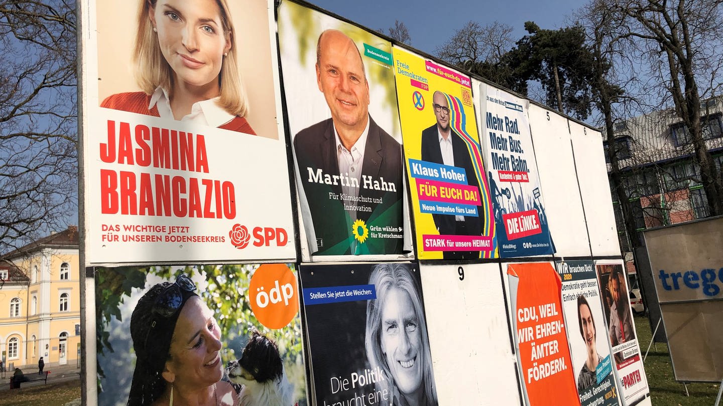 Wahlplakate zur Landtagswahl 2021 in Friedrichshafen