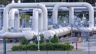 Rohrsysteme und Absperrvorrichtungen in der Gasempfangsstation der Ostseepipeline Nord Stream 1 