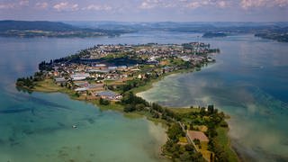Blick auf die Insel Reichenau aus der Luft