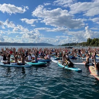 SUP-Yoga Weltrekord in Überlingen