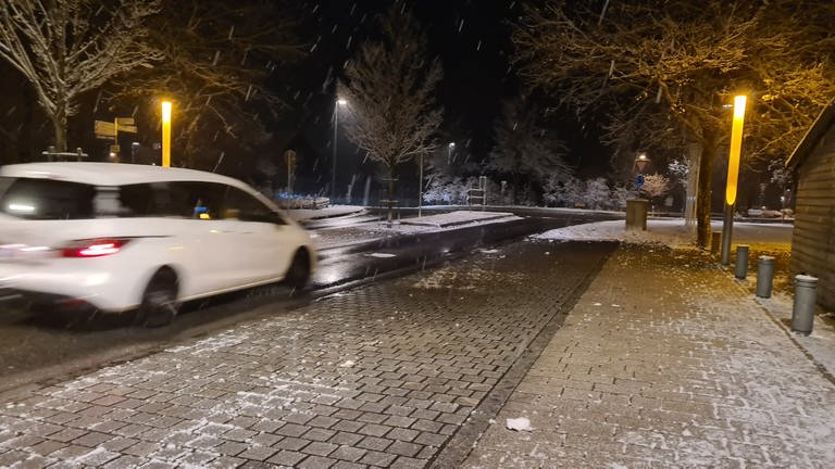 Schnee am Bodensee in Eriskirch Dezember 2022