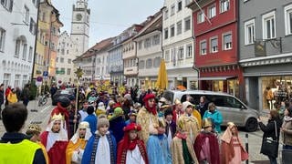 Sternsinger bei Prozession in Ravensburg