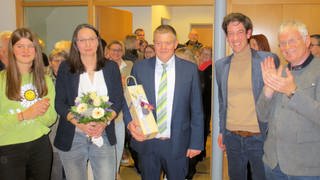 Neuer Bürgermeister von Maselheim Marc Hoffmann mit Frau und Tochter
