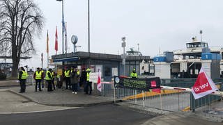 Warnstreik der Fährebeschäftigten in Konstanz.