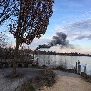 Eine weithin sichtbare Rauchsäule über Immenstaad