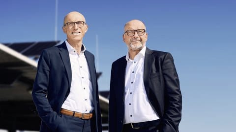 Helmut Hertle, Geschäftsführer TWS Netz (links), und TWS-Geschäftsführer Andreas Thiel-Böhm.