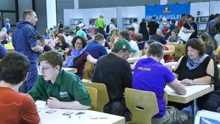 Tausende Besucherinnen und Besucher haben sich Spiele auf der Messe Spiel doch! ausgeliehen