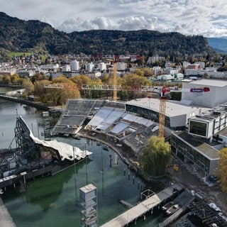 Die Tribüne der Festspiele Bregenz von oben