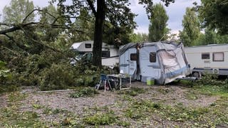 Unwetter auf dem Campingplatz Parkcamping am See in Lindau