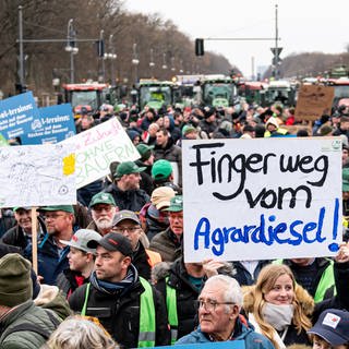 Landwirtinnen und Landwirte demonstrieren in Berlin gegen das geplante Aus für Steuererleichterungen beim Agrardiesel.