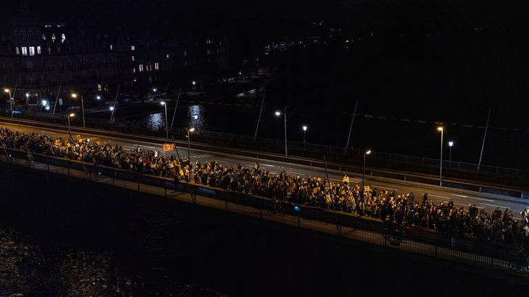 Demonstrationszug gegen rechts in Konstanz